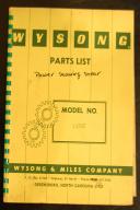 Wysong 1252 Power Shear Parts List Vintage 1974